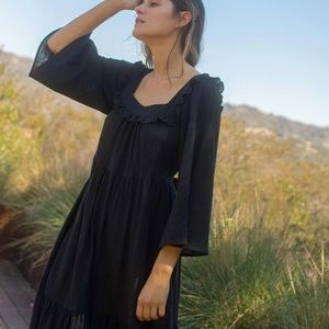 Christy Dawn Elodie Dress, Washed Noir—Cotton Gauze—Size Small